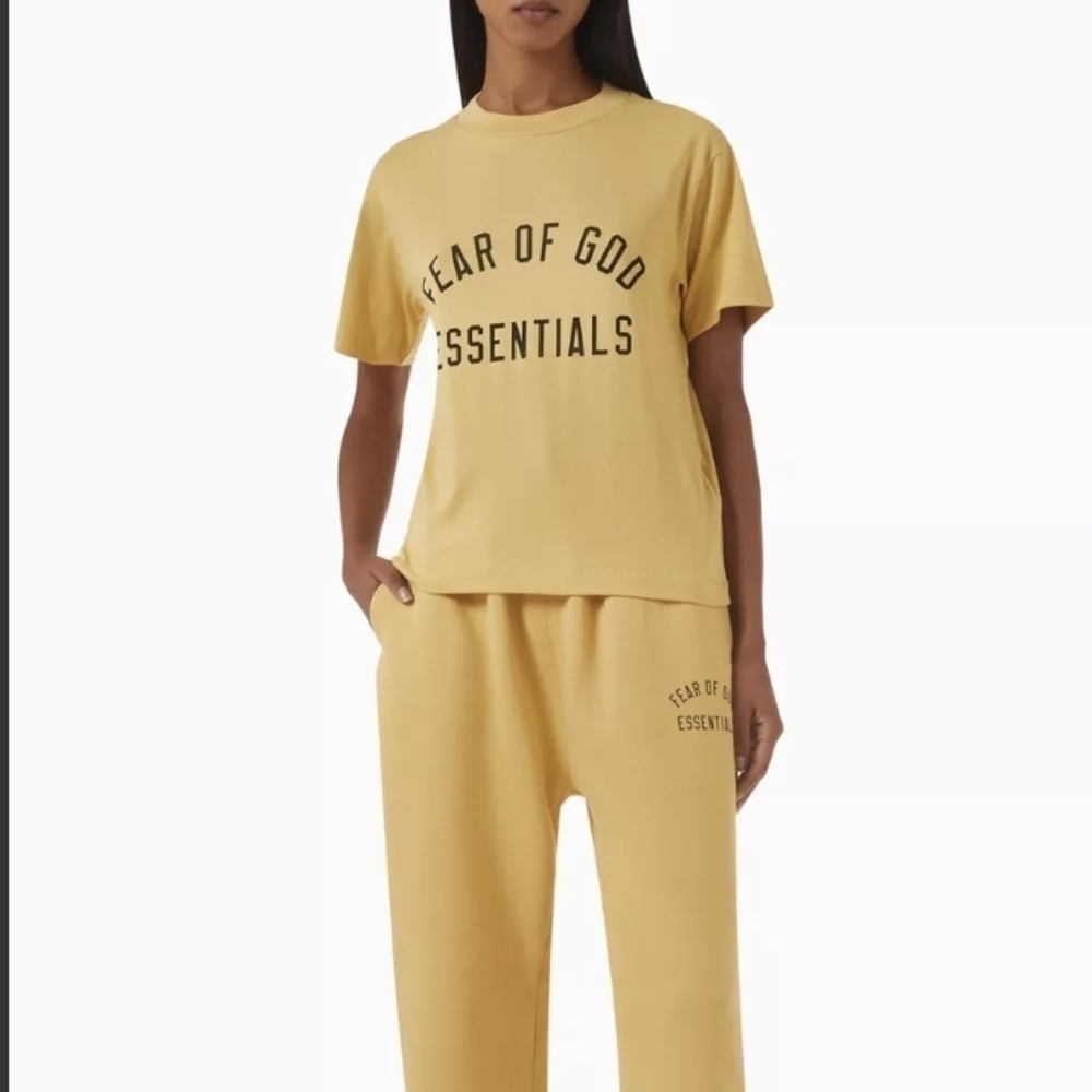 Fear Of God Essentials Logo Crewneck Goldenrod XS NWOT